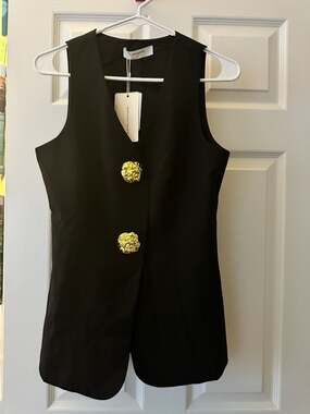 Commense Golden Button Piping Vest Size S